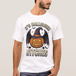 Camiseta Murciélago Vintage Calabaza Bruja de Hall