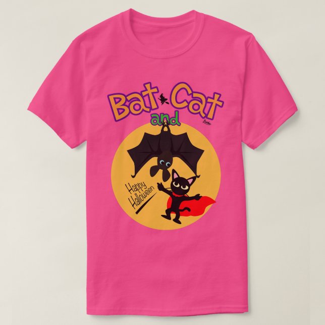 Camiseta Murciélago y Gato (Diseño del anverso)
