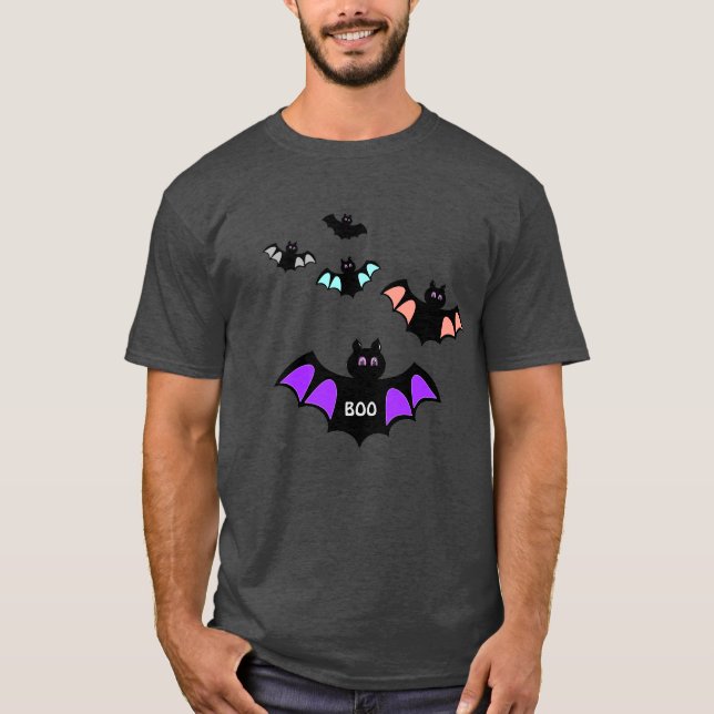 Camiseta Murciélagos de Halloween de moda (Anverso)