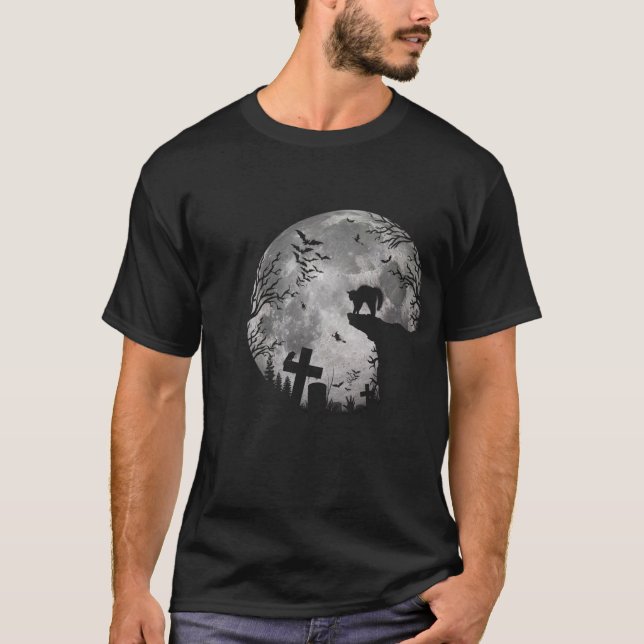 Camiseta Murciélagos de Halloween y brujas de gatos negros  (Anverso)