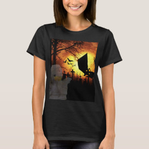 Camiseta Murciélagos, Luna y diseño de Halloween de Momia