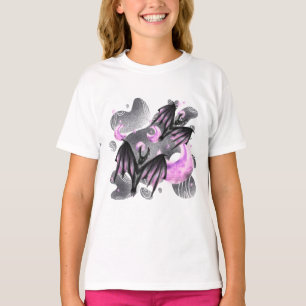 Camiseta Murciélagos místicos rodeando una luna llena de lu