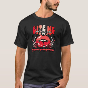 Camiseta Múrdeme Por Favor Halloween Vampiro Espantoso Disf
