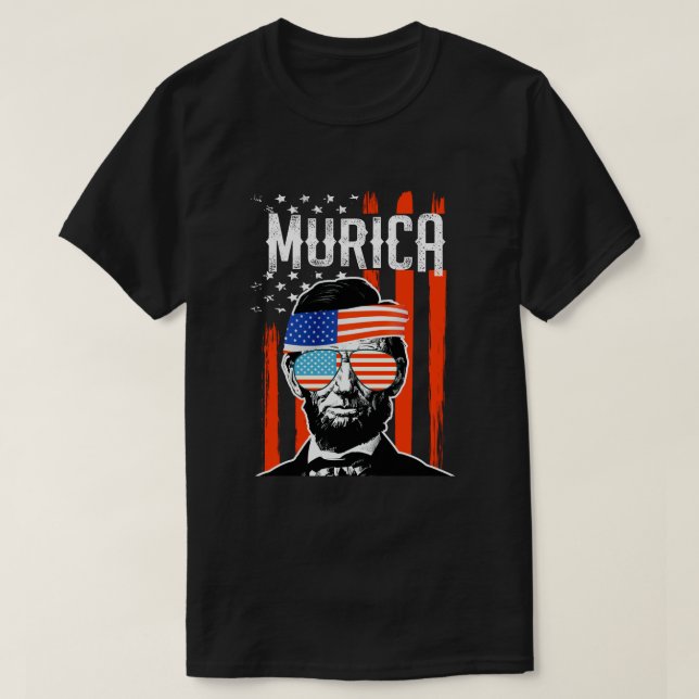 Camiseta Murica Abe divertido Lincoln 4to del fiesta (Diseño del anverso)