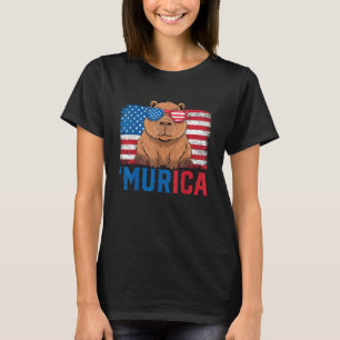 Camiseta Murica Capybara Bandera USA Gafas de sol Patriótic