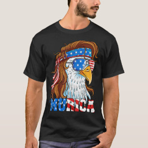 Camiseta Murica Eagle 4 de julio Bandera Americana Mullet E