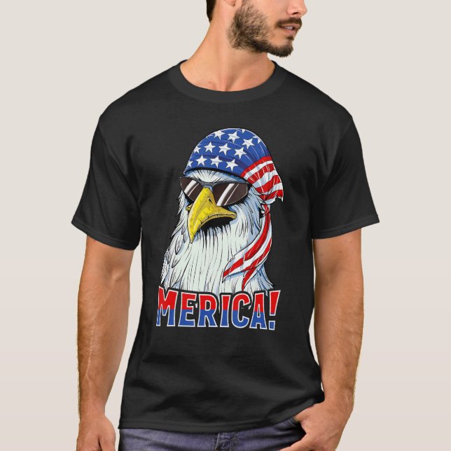 Camiseta Murica Eagle Mullet Bandera Estadounidense Gafas D (Anverso)
