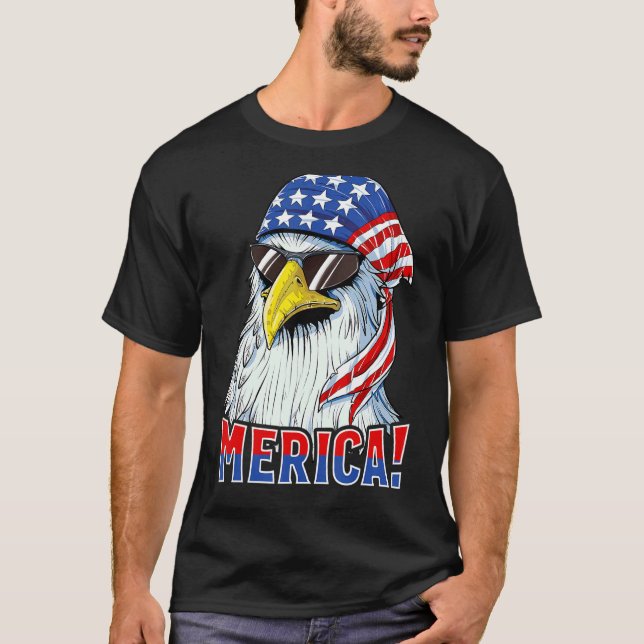 Camiseta Murica Eagle Mullet Bandera Estadounidense Gafas D (Anverso)