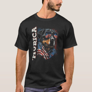 Camiseta Murica Patriotic Rottweiler 4 de julio Perro 1