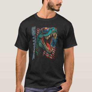 Camiseta Murica Patriótica Dinosaurio Rex 4 de Julio Boy 5