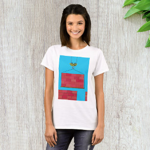 Camiseta Muro de ladrillo de la grúa de construcción