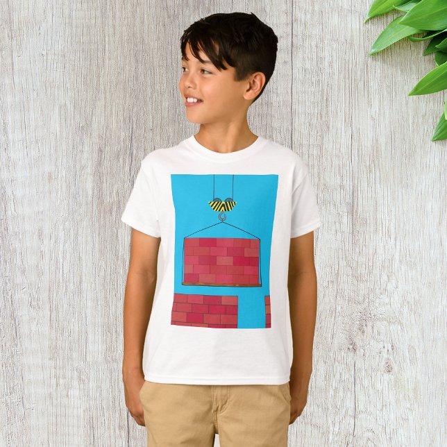 Camiseta Muro de ladrillo de la grúa de construcción (Subido por el creador)