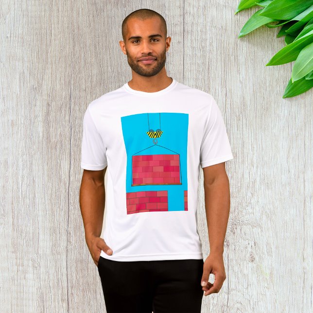 Camiseta Muro de ladrillo de la grúa de construcción (Subido por el creador)