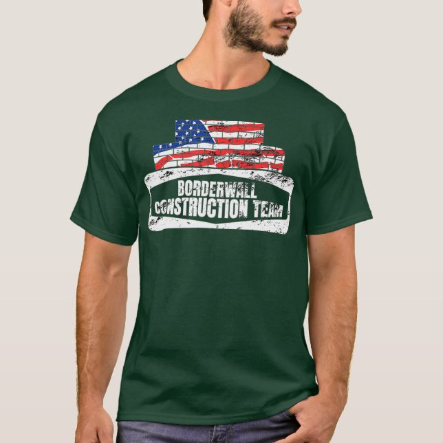 Camiseta Muro fronterizo de construcción Tee Trump Muro fro (Anverso)
