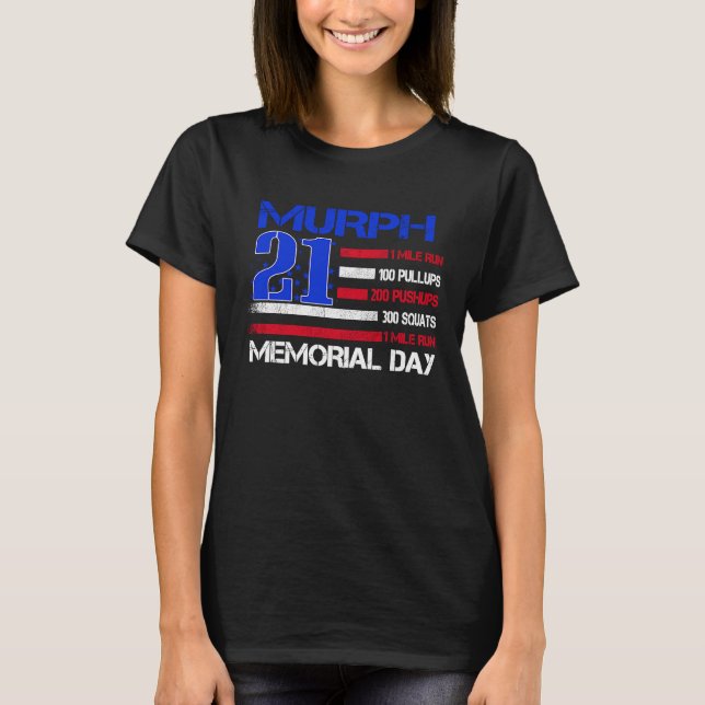 Camiseta Murph 2021 Memorial Day Workout Patriotic WOD (Anverso)