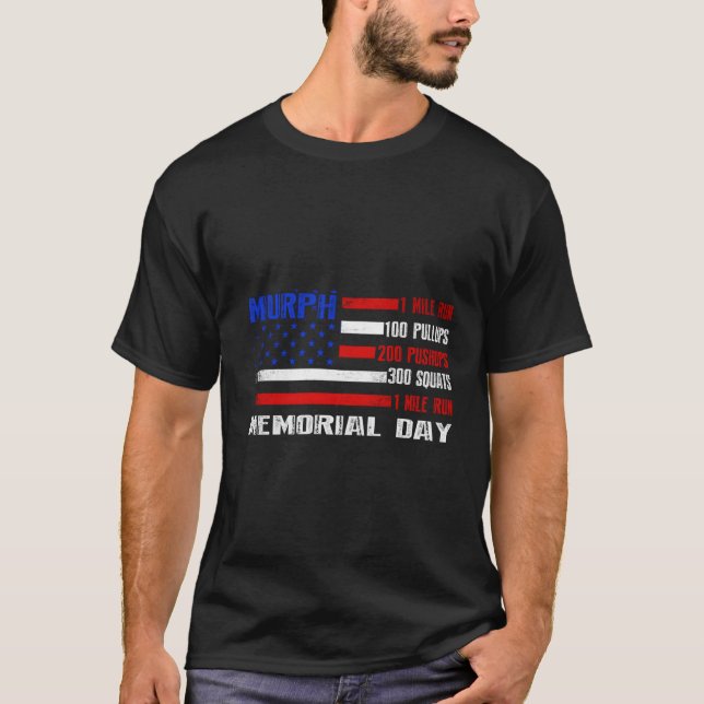 Camiseta Murph Challenge Memorial Day Workout Wod American (Anverso)