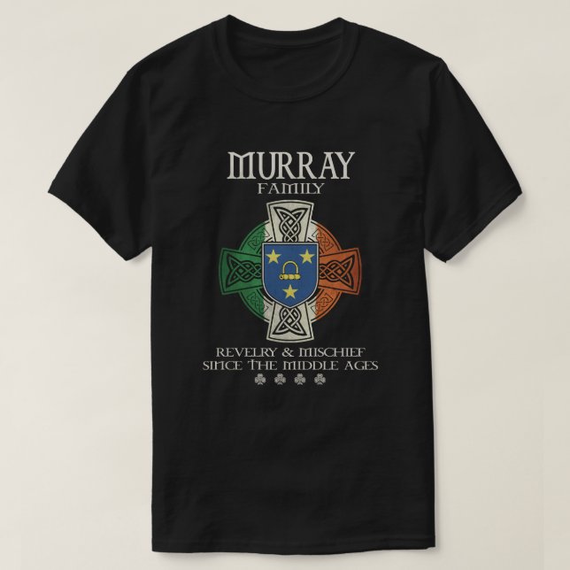 Camiseta Murray Family Ireland apellidos bandera irlandesa  (Diseño del anverso)