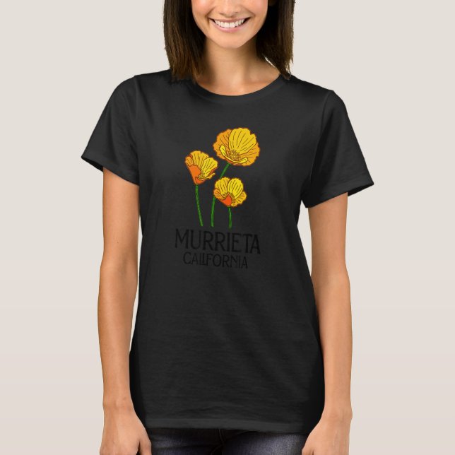 Camiseta Murrieta California CA Poppy Flower State City Vin (Anverso)