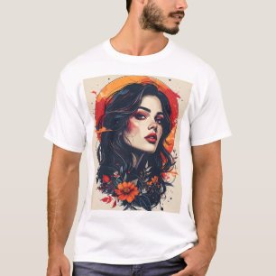Camiseta Musa de la puesta de sol carmesí
