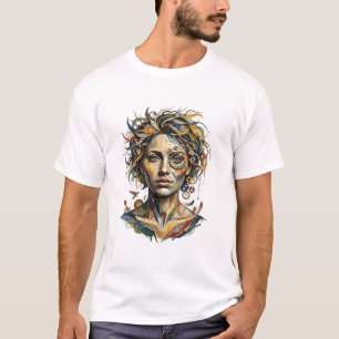 Camiseta Musa de relojería: un retrato surreal steampunk