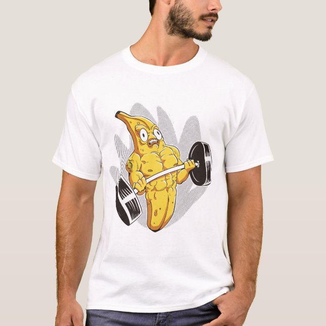 Camiseta Muscle Banana – Funny Cartoon Bodybuilder Banana (Anverso)