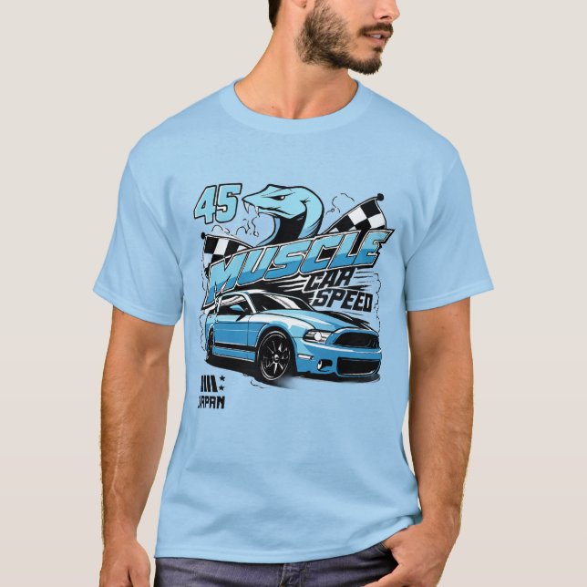 Camiseta Muscle Car Speed T-Shirt – USA Racing Power&Street (Anverso)