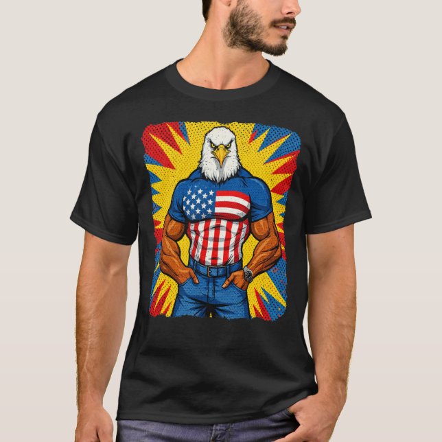 Camiseta Muscle Eagle Pop Art (Anverso)