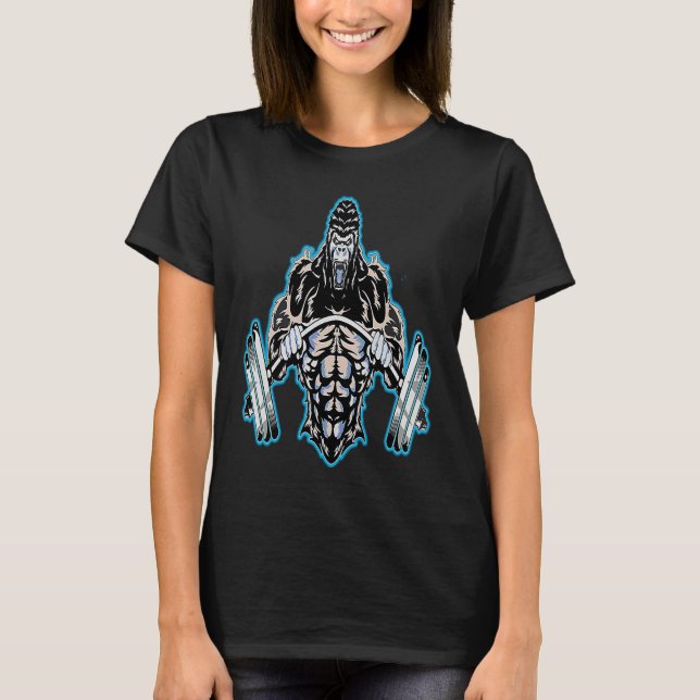 Camiseta Muscle Gorillas Gym disfraz Deportes Mejor Arte (Anverso)