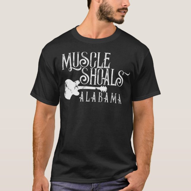 Camiseta Muscle Shoals Alabama With Guitar Swampy Soul (Anverso)