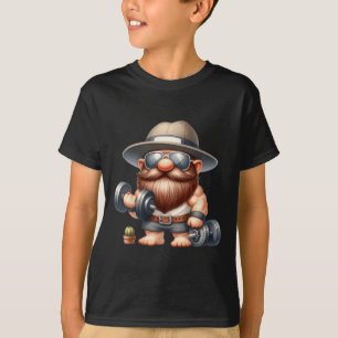 Camiseta Muscleman Gnome Con Dumbbels Funny Fitness Worki