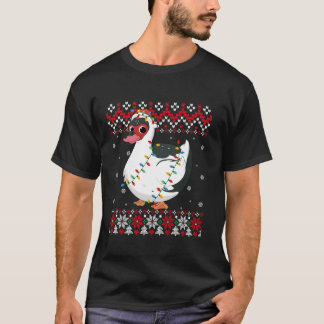 Camiseta Muscovy Duck Santa Hat Hombres Mujeres Niñas Fea C
