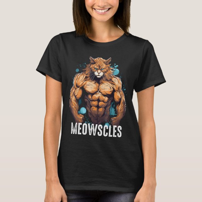 Camiseta Musculación gata divertida para hombres Levantamie (Anverso)