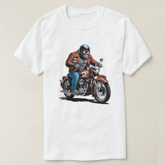 Camiseta Muscular Gorilla Biker Rider Motorcycle Graphic (Diseño del anverso)