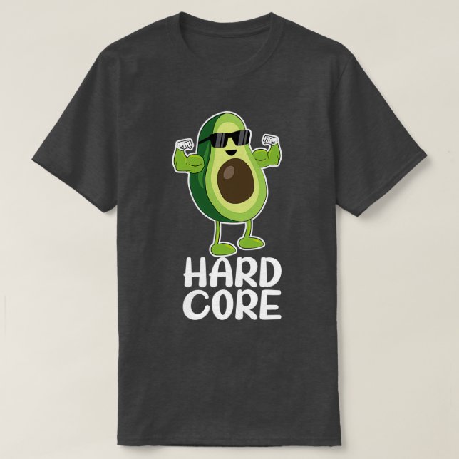 Camiseta Muscular Hard Core Aguacate Funny Classic TShirt (Diseño del anverso)