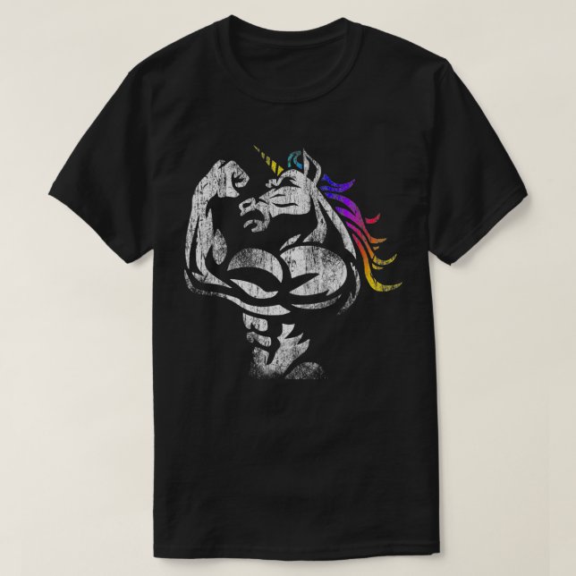 Camiseta Muscularmente Unicornio Workout Fathers Day Gift W (Diseño del anverso)