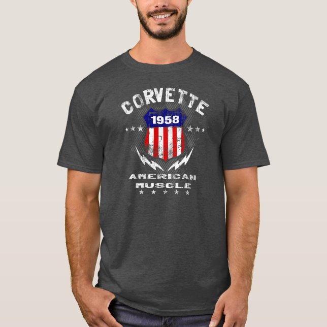 Camiseta Músculo americano 1958 del Corvette v3 (Anverso)