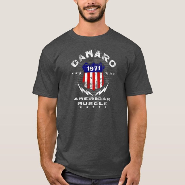 Camiseta Músculo americano 1971 de Camaro v3 (Anverso)
