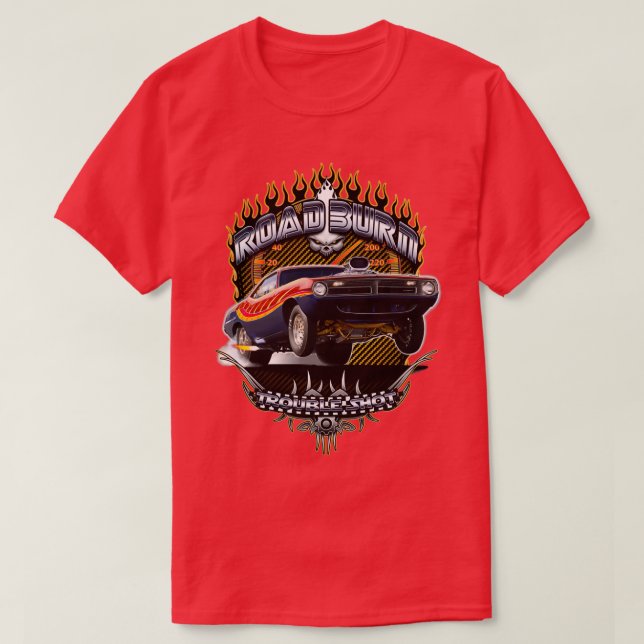 Camiseta Músculo Coche Barracuda Road Burn (Diseño del anverso)