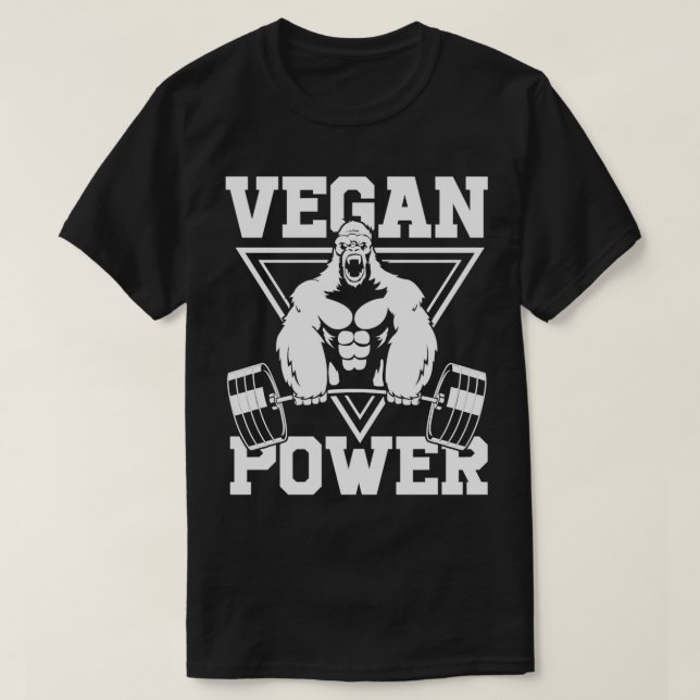 Camiseta Músculo de entrenamiento de energía vegana Gorila  (Diseño del anverso)