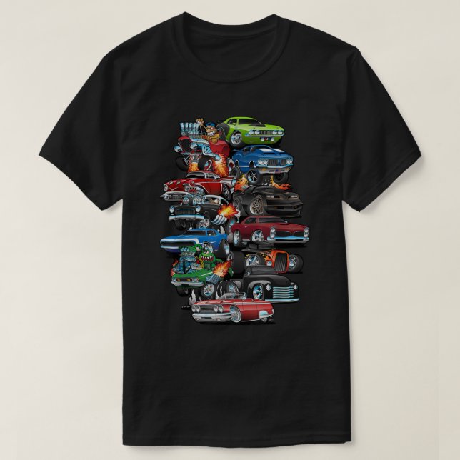 Camiseta Músculo de la locura del automóvil autos clásicos  (Diseño del anverso)