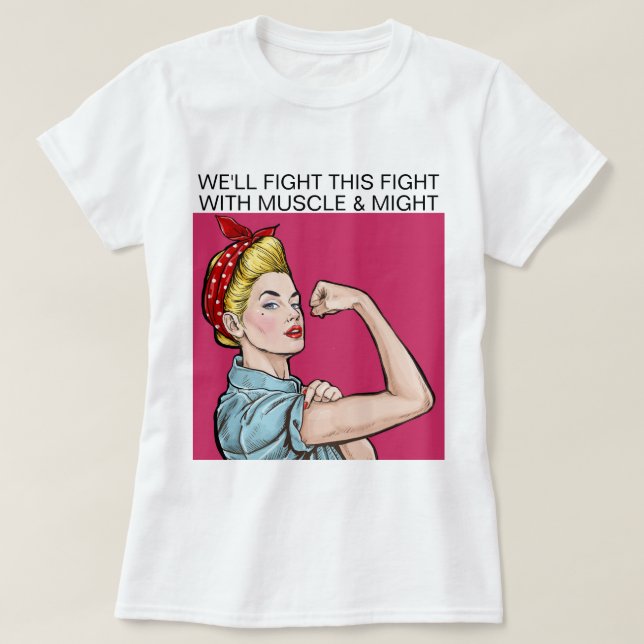Camiseta Músculo de la toma de conciencia del cáncer y Músc (Diseño del anverso)