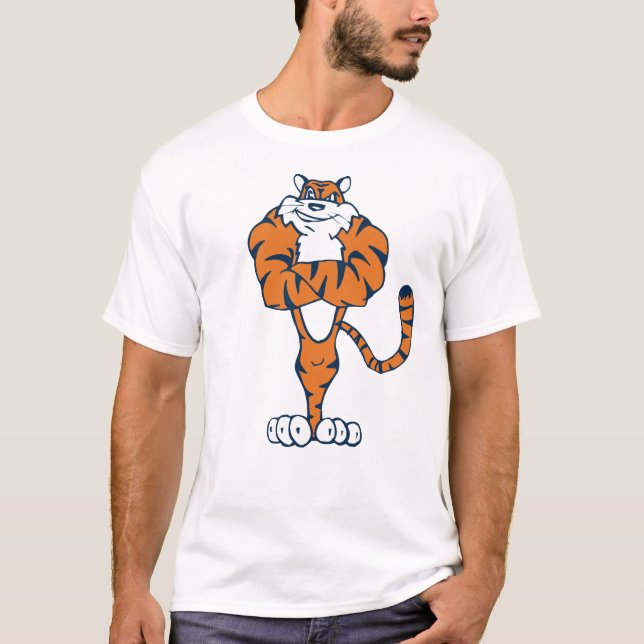 Camiseta Músculo del tigre (Naranja y azul) (Anverso)