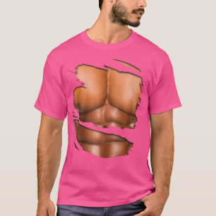 Camiseta Músculo Falso Debajo de Ropa Six Pack Abdominales