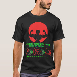 Camiseta Músculo hacia arriba y nivel hacia arriba