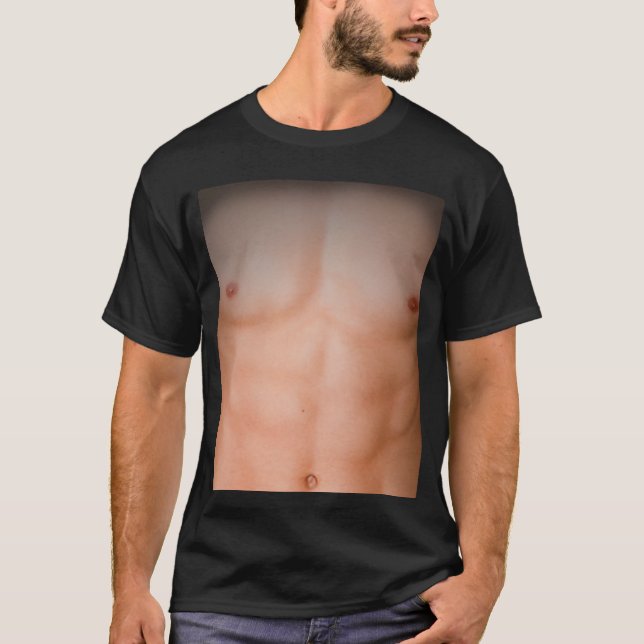 Camiseta Músculo pecho cuerpo falso abdominales (Anverso)