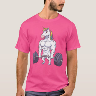 Camiseta Músculo Unicornio Levantando el poder de Barbell