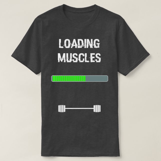 Camiseta Músculos cargando la barra de fitness (Diseño del anverso)