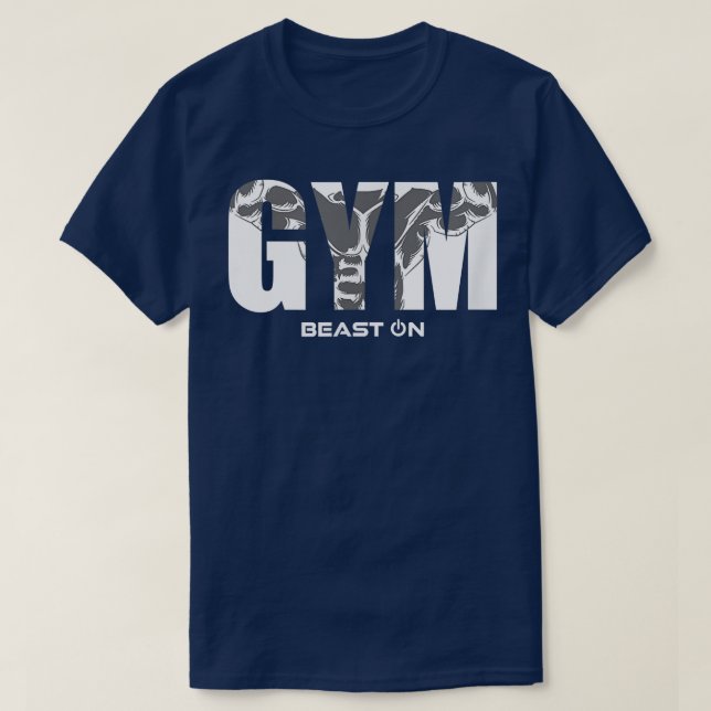 Camiseta Músculos De Gimnasio Bestia Sobre Motivación Gimna (Diseño del anverso)