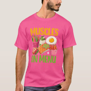 Camiseta Músculos sobre el Levantamiento del peso del menú