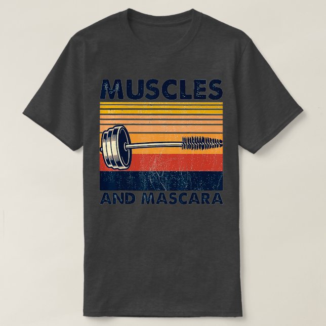 Camiseta Músculos Y Mascara Retro Vintage (Diseño del anverso)